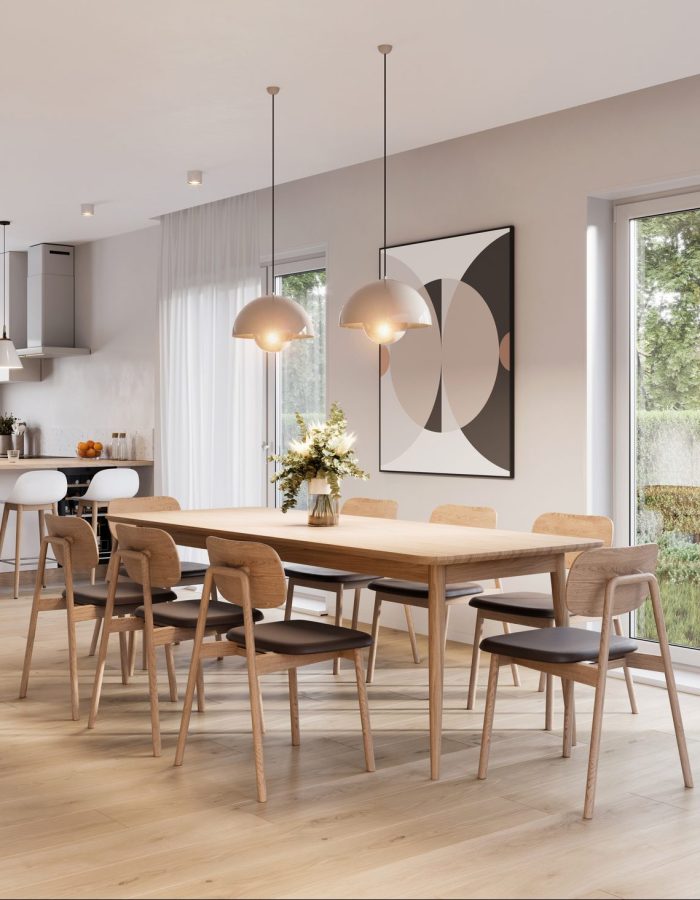Dining room area in a modern kitchen.